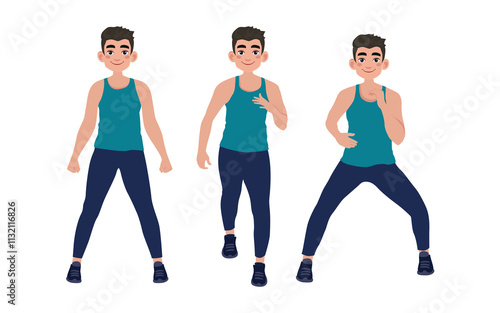 People character doing sport collection