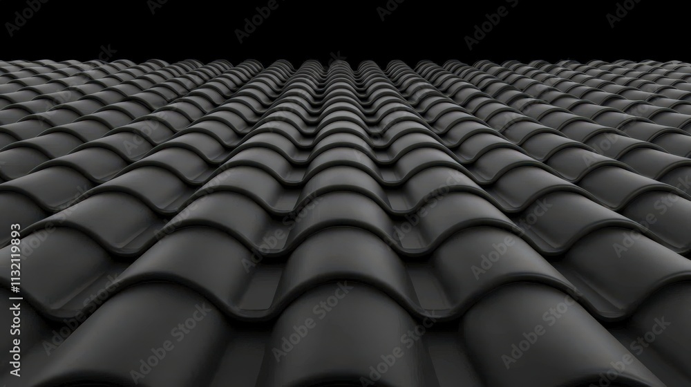 Fototapeta premium Dark Grey Roof Tiles Texture Seamless Pattern for Construction Design