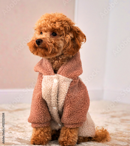 Cute brown toy poodle