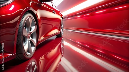 A bold crimson red background with a glossy finish