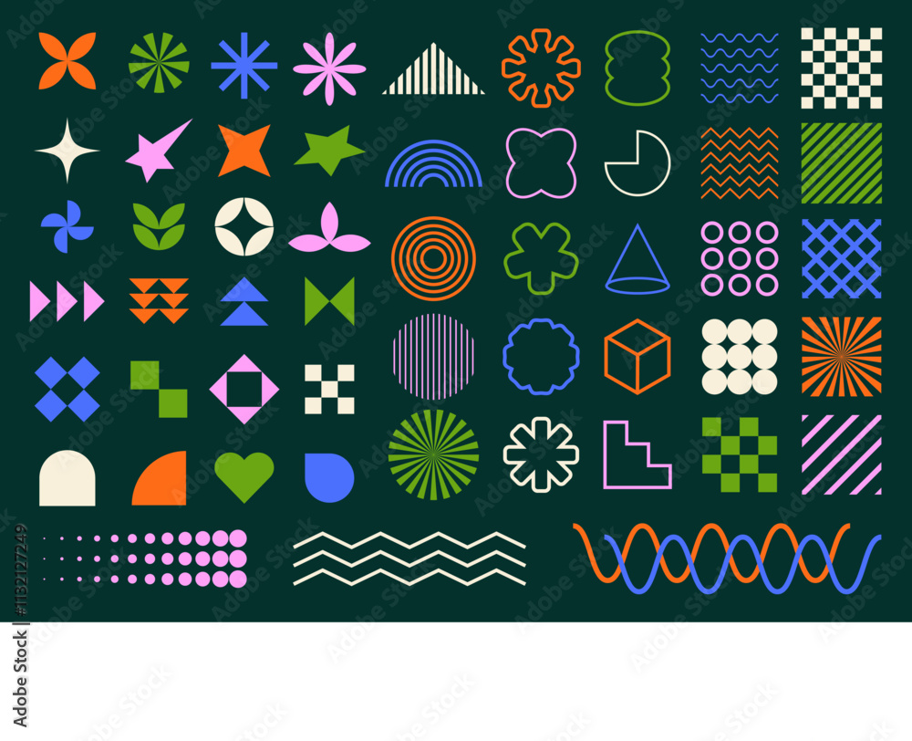 Obraz premium Collection of modern geometric abstract shape vector elements