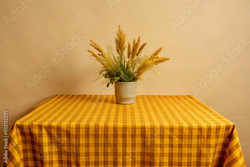 flowers in a vase on a wooden table