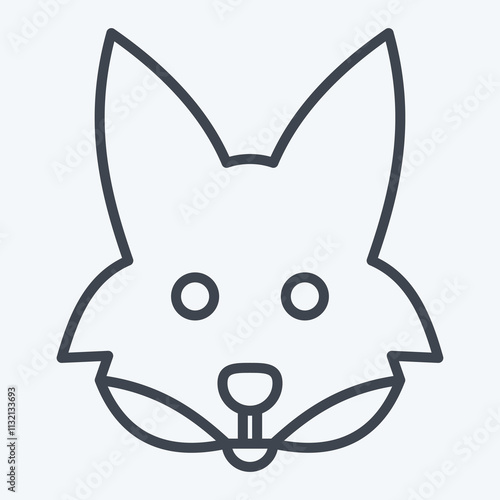 Icon Fox. related to Animals symbol. line style. simple design editable