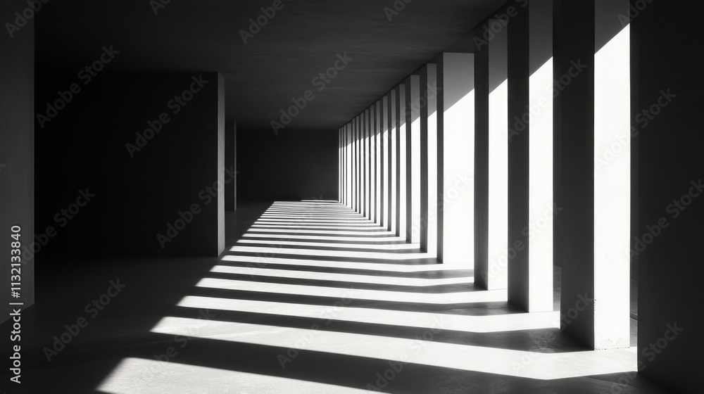 Obraz premium Architectural Shadows in a Modern Hallway