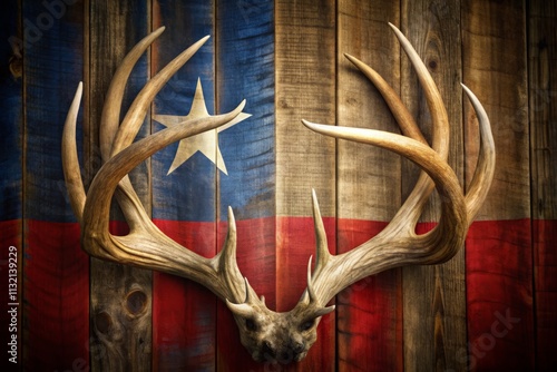 Texas Deer Antler  Design: Conceptual Photography, Antler , Texas Flag, Wildlife , Hunting photo