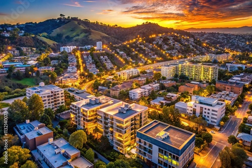West Hollywood Hills Apartments Aerial Twilight Photography: Stunning Drone View of Luxury Residences at Dusk