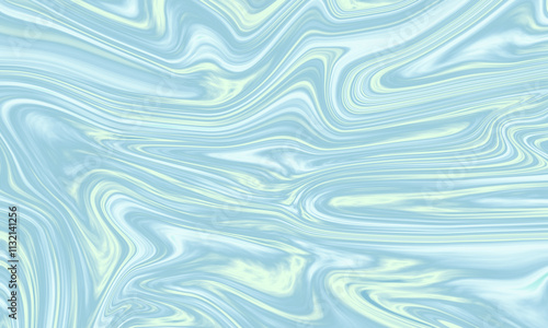 Abstract liquid background with swirling, iridescent patterns in shades of blue and green.