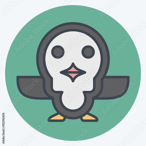 Icon Penguin. related to Animals symbol. color mate style. simple design editable