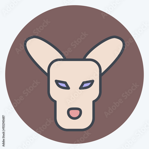 Icon Kangaro. related to Animals symbol. color mate style. simple design editable