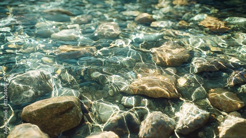Steine im Wasser, 16k resolution, ultra photorealistic, hyper-detailed