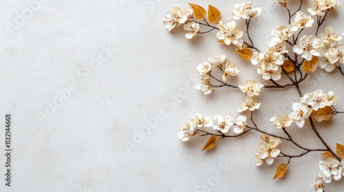 Elegant minimalist floral arrangement on textured background photo