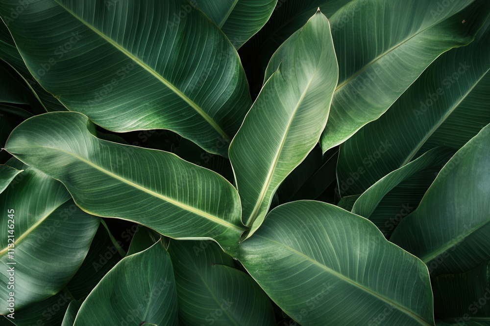 Obraz premium Lush green leaves creating a vibrant, natural backdrop.