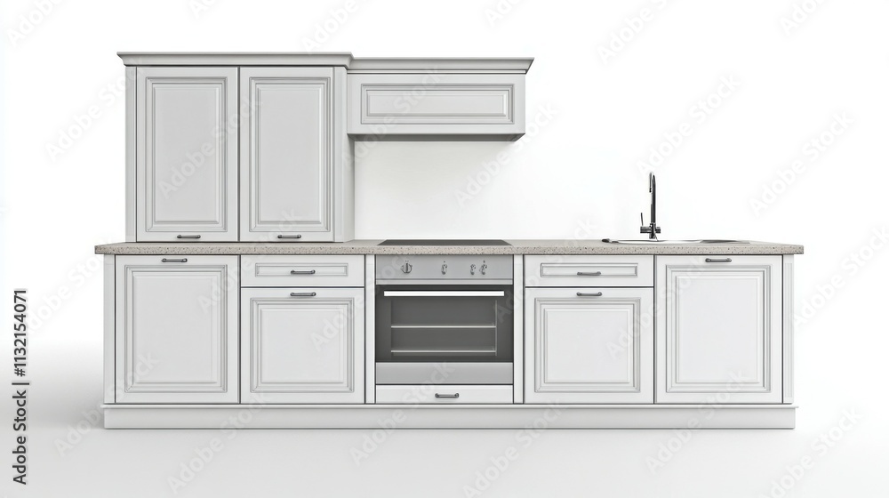 Fototapeta premium white Kitchen cabinet , isolated on white background