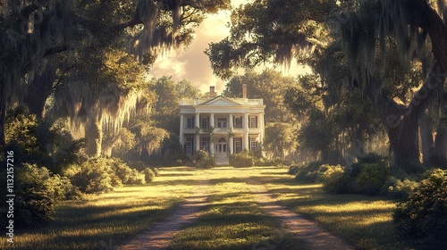 Majestic Southern Mansion: A Serene Landscape photo