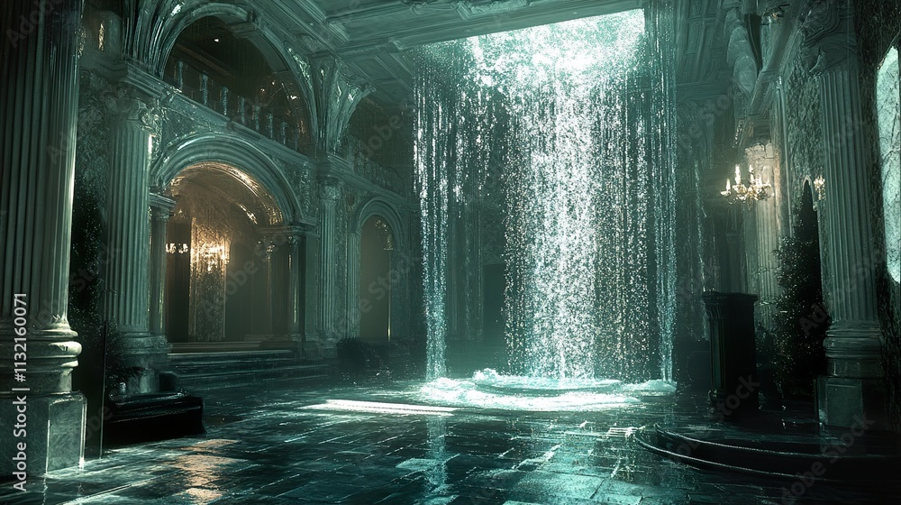 Fototapeta premium Waterfall Interior: Palace Grandeur