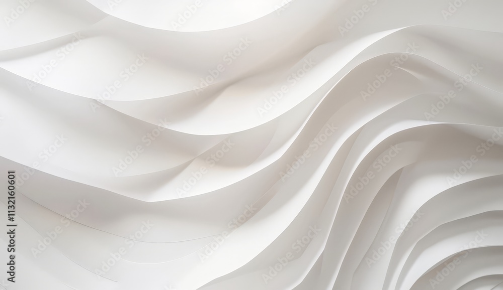 Obraz premium Abstract White Paper Curves