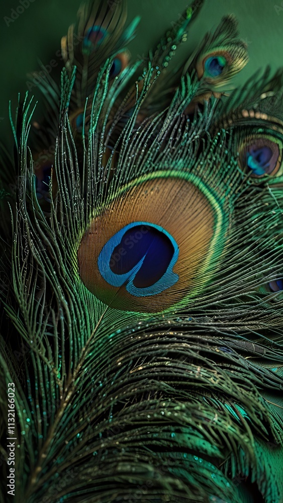Fototapeta premium peacock feather close up