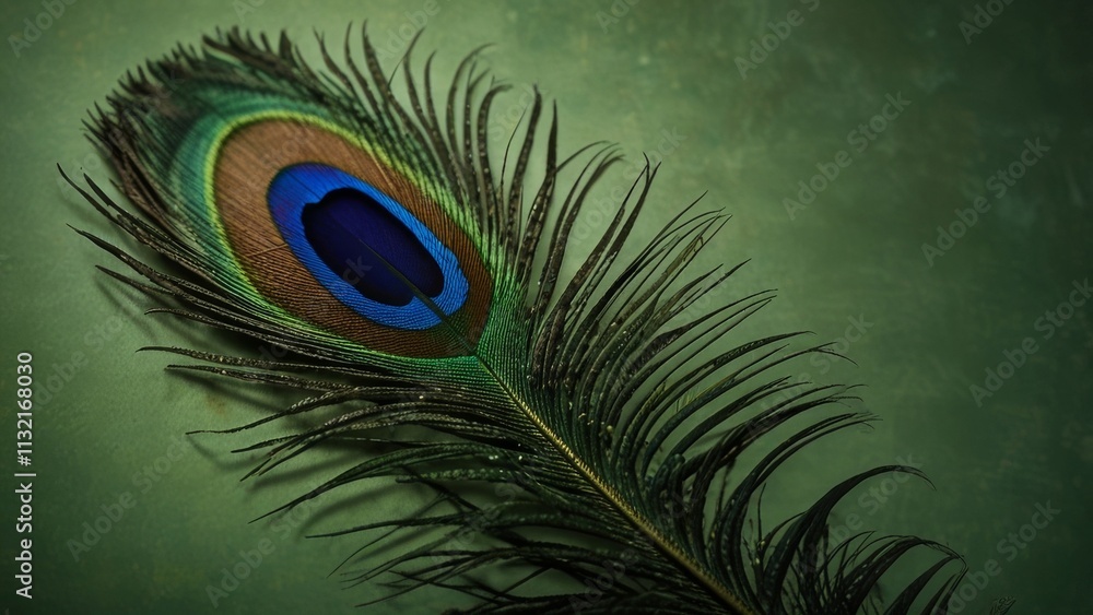Obraz premium peacock feather close up