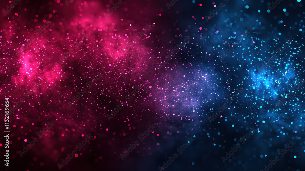 Naklejka premium Vibrant Abstract Background with Colorful Nebula and Starry Elements in Shades of Pink and Blue