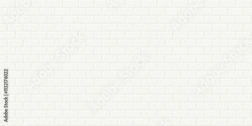 3D white block brick wall seamless pattern rough texture background graphic illustration.