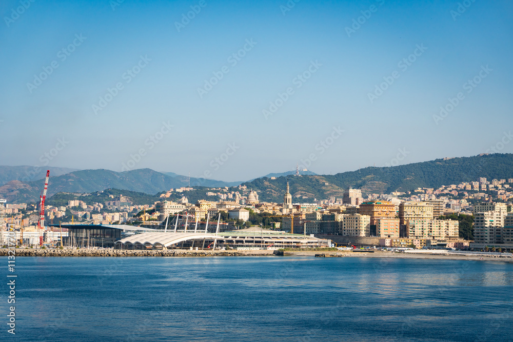 Obraz premium Genoa seaport in Liguria, Italy. Very famous city and harbor in Europe.