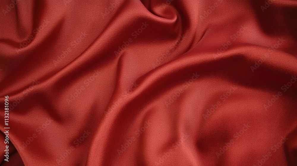 Fototapeta premium Luxurious Red Silk Satin Fabric with Smooth Textures Perfect for Textiles and Fashion Designs