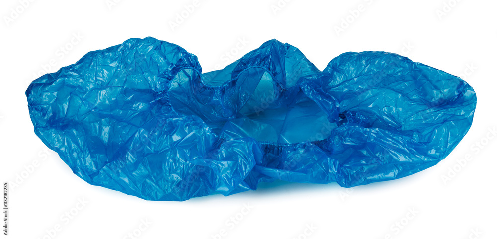 Fototapeta premium Blue shoe covers isolated on white background.
