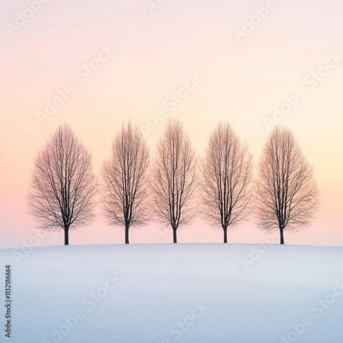 Silhouette of Bare Trees Against a Winter Sunrise  Winter Sunrises and Sunsets, Winter season, Happy New Year, Happy Christmas 