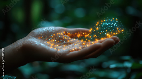 Sustainable Business Concept: Hand Clicking ESG Icon for Environmental, Social, and Governance