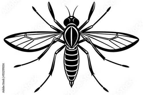 Realistic tropical fever zika virus transmitter mosquito isolated on white background vector illustration