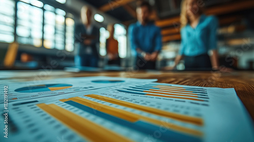 Dynamic Business Team Collaboration Discussing Presentation in Modern Office Setting