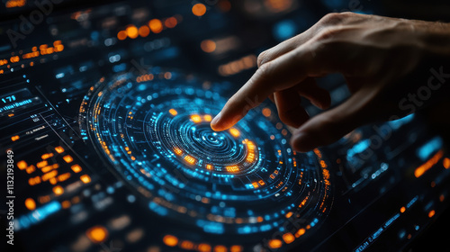 Businessman Interacting with KPI Key Performance Indicator on Digital Screen