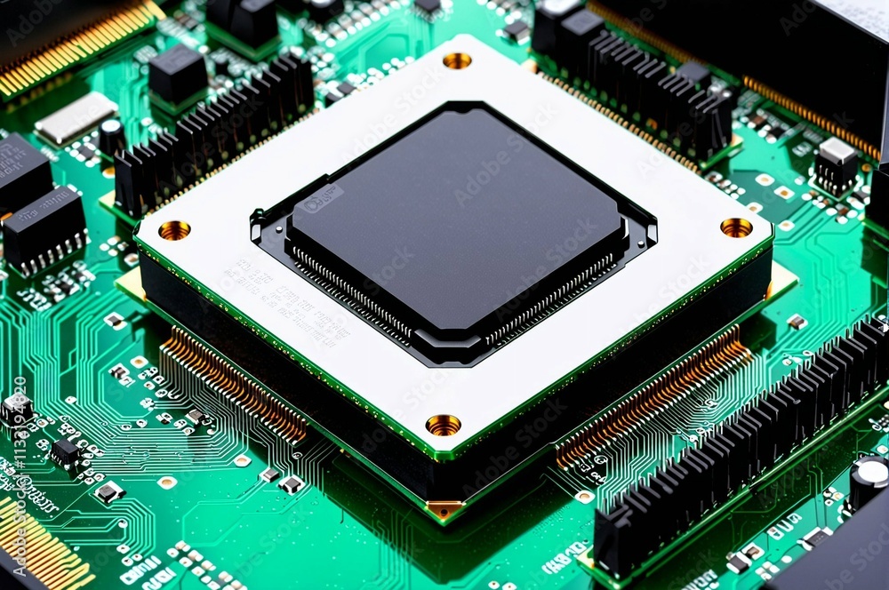 Fototapeta premium A computer chip is shown in detail