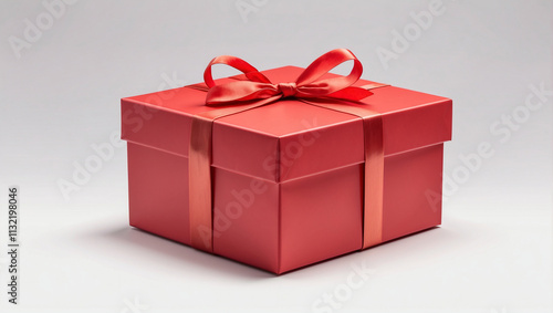 Red Gift Box: A Generative AI Artwork of Surprise and Joy photo