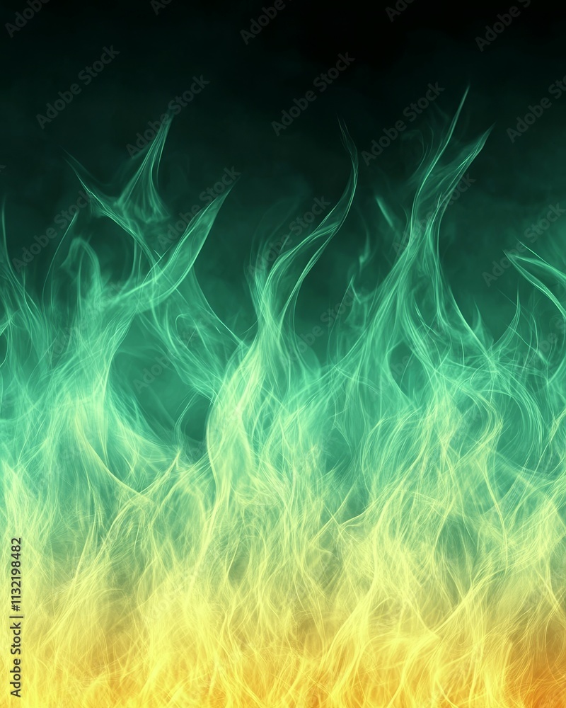 Obraz premium Abstract Green and Yellow Gradient Fire Background