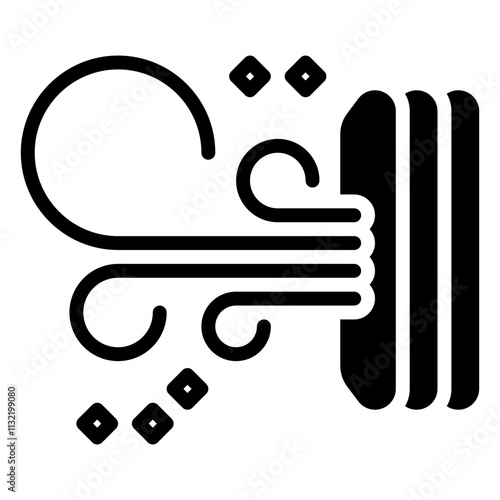 Clean Air icon, glyph icon style