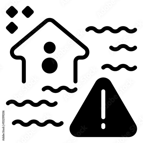Flood icon, glyph icon style