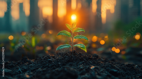 Sustainable Business Trade and Carbon Credit Concept Illustration