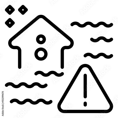Flood icon, line icon style