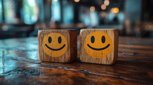 Customer Selecting Smiley Face with Close-Up of Hands in Store