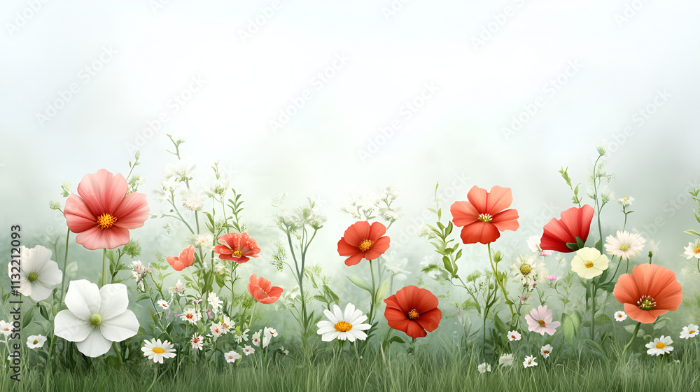 Obraz premium A garden filled with wildflowers of all shapes and sizes creating a charming and chaotic scene of pollinator paradise