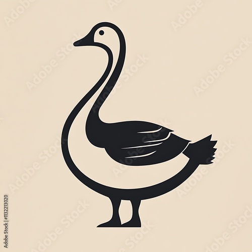 Sleek and Minimalist Goose Logo Design Featuring a Stylish Outline, Perfect for Branding, Decor, and Creative Projects with a Modern Twist photo