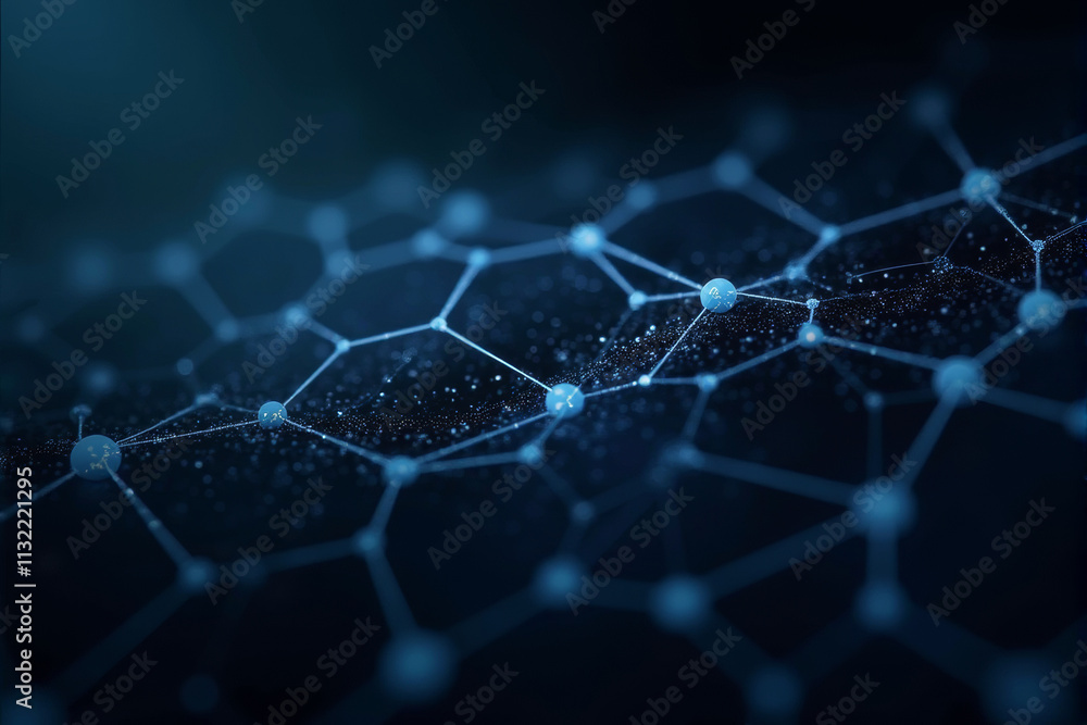 Obraz premium An AI-driven science background with neural networks, digital nodes, and flowing data streams in vibrant, futuristic tones..