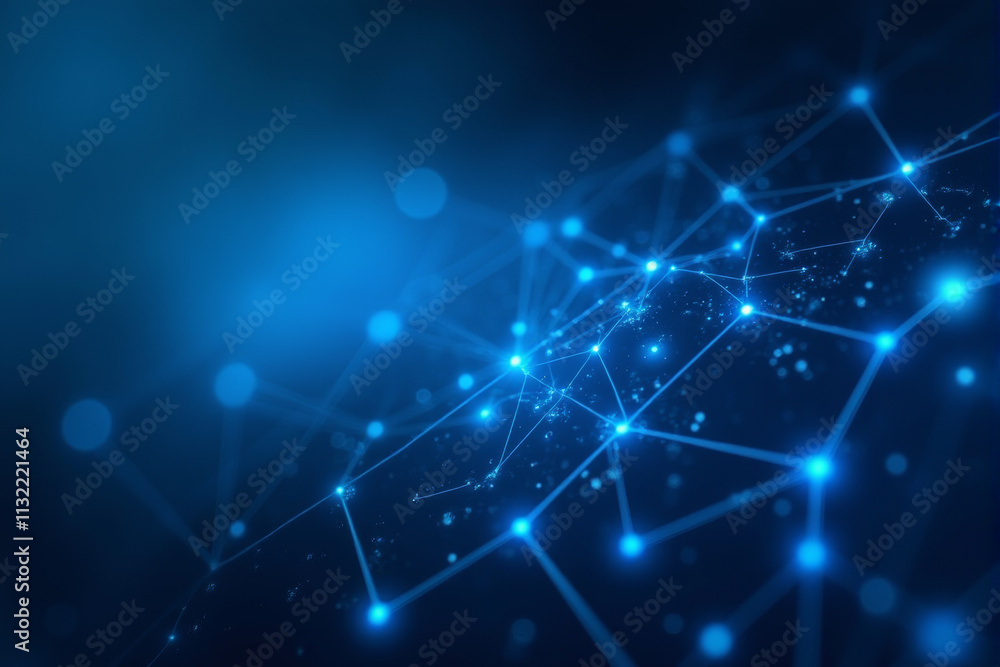 Obraz premium A molecular neural visualization science background with flowing connections, glowing data patterns, and sleek, modern aesthetics..