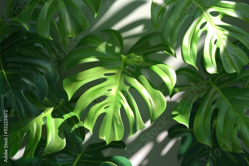monstera leaves summer minimal background
