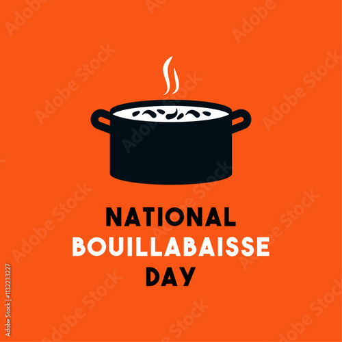 National Bouillabaisse Day. Flat design vector.