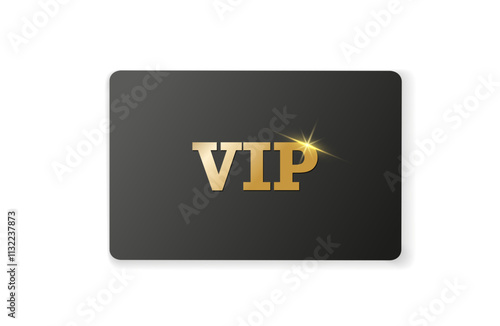 VIP card with gold elements in black color. Vector premium elegant VIP card