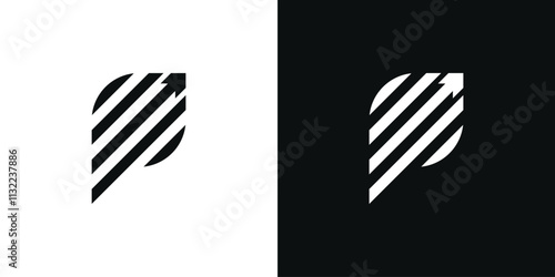 abstract letter P arrow logo design graphic vector