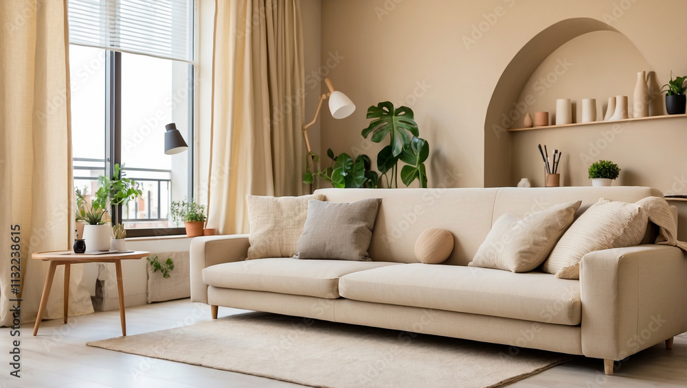 Fototapeta premium Chic Studio Apartment Interior Design