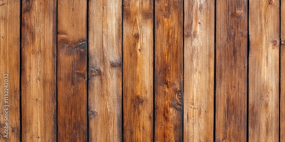 Fototapeta premium Brown boards texture, presenting an old and rustic background. The brown boards create a captivating texture that enhances various designs and artistic projects. Explore the charm of brown boards